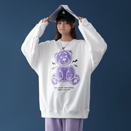 地雷系ファッション クマのイラスト ダーク系Tシャツ