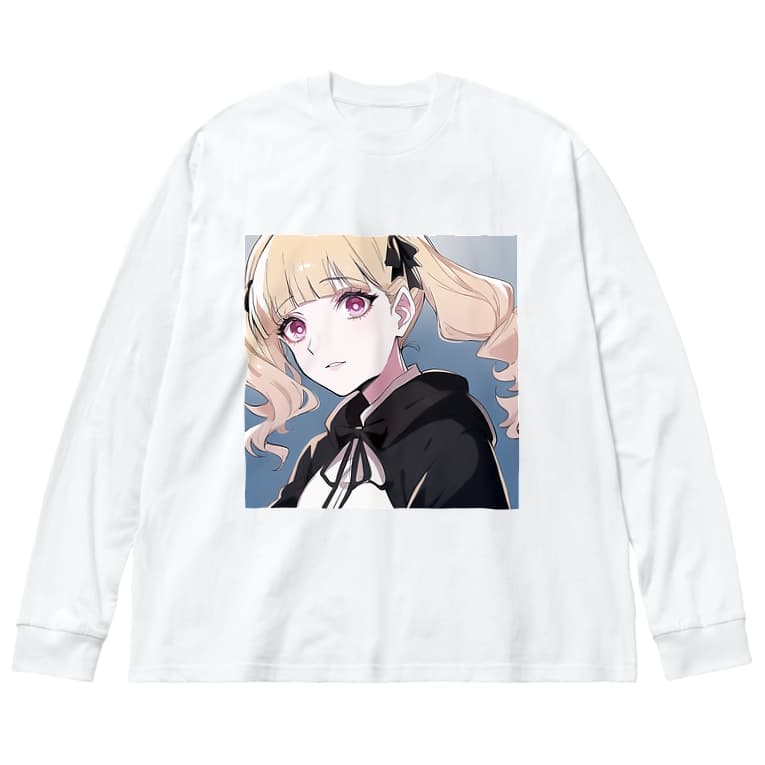 地雷系ロングTシャツ 金髪ツインテール リボン女子