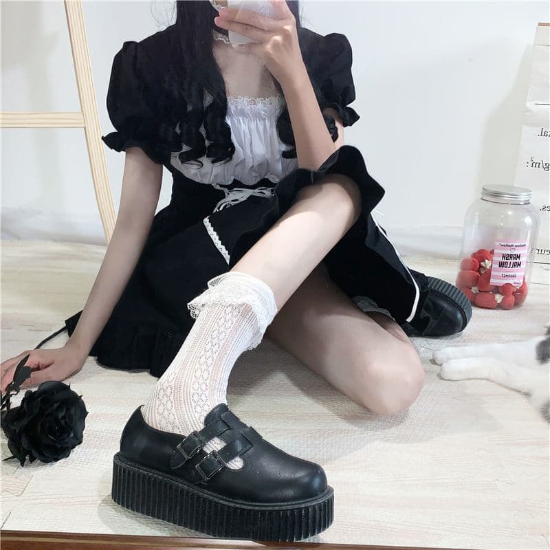 地雷系ファッション ダークロリータワンピース