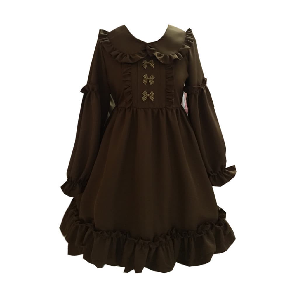 地雷系ファッション 洗練デザイン 秋のロリータ風ワンピース