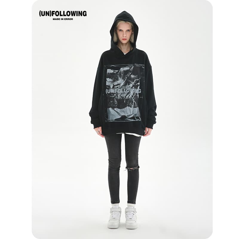 地雷系ファッション クール系デザイン パーカー