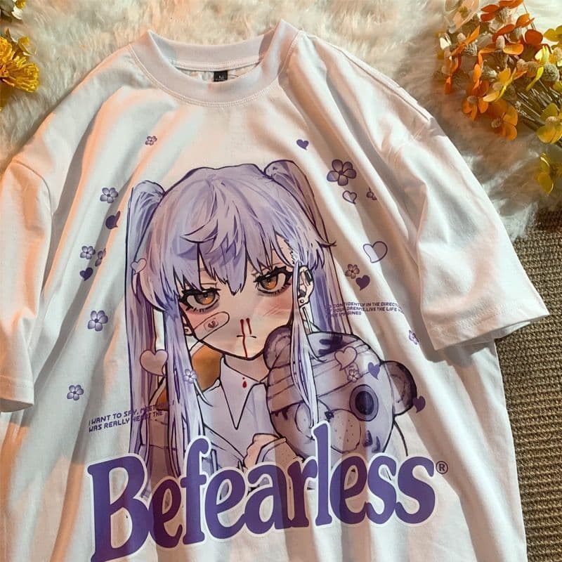 地雷系ファッション かわいいキャラクター 半袖Tシャツ