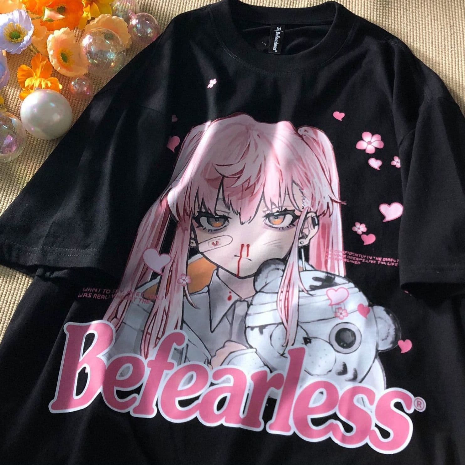 地雷系ファッション かわいいキャラクター 半袖Tシャツ