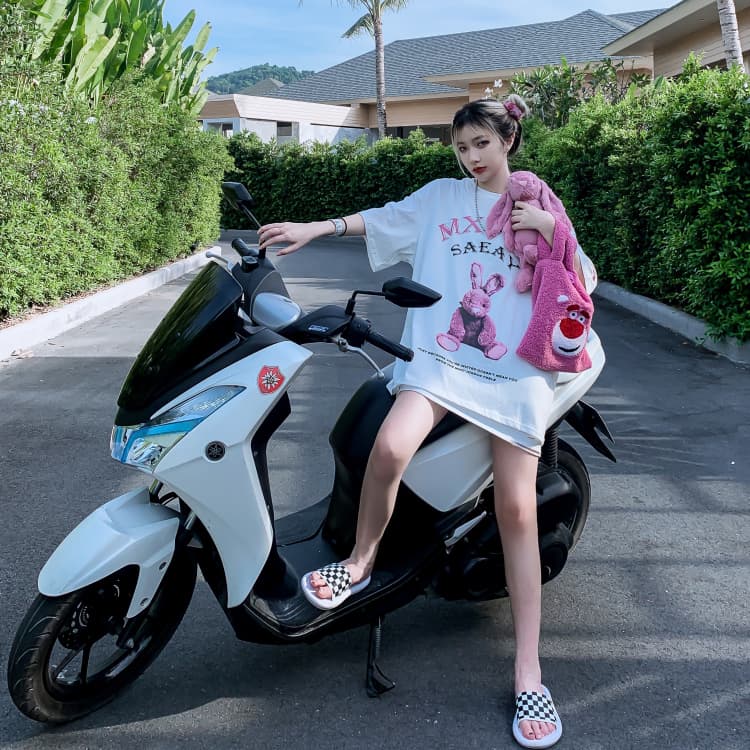地雷系ファッション うさぎ オーバーサイズ半袖Tシャツ