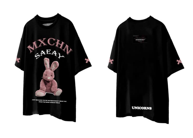 地雷系ファッション うさぎ オーバーサイズ半袖Tシャツ