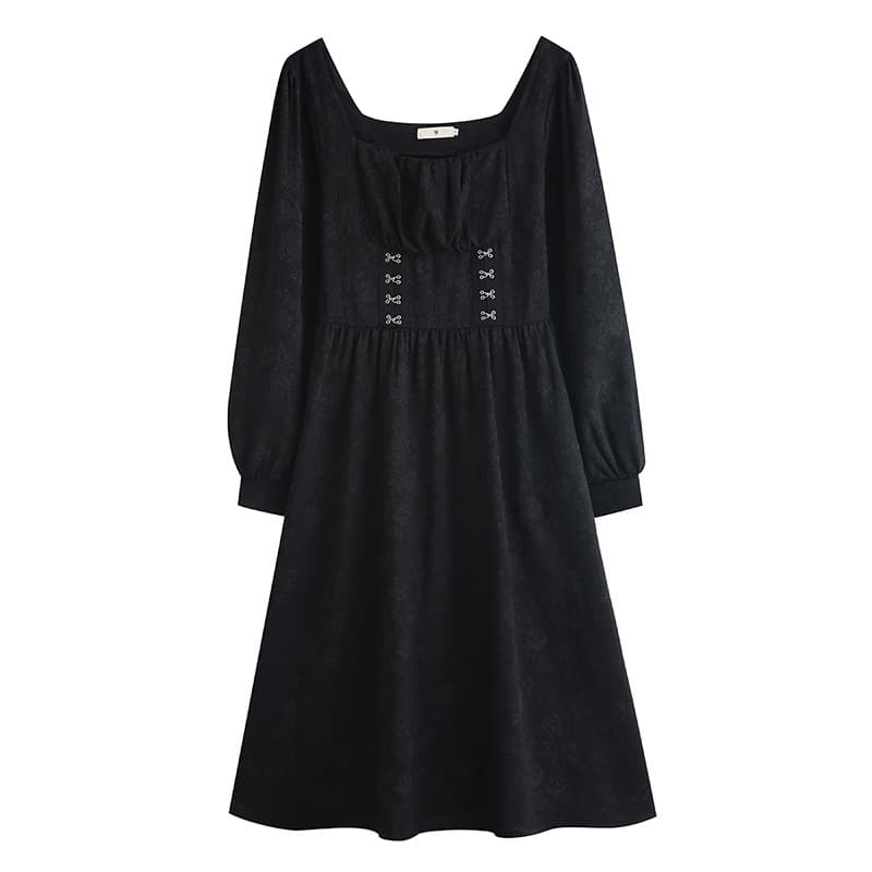 地雷系ファッション 花柄レース ワンピース