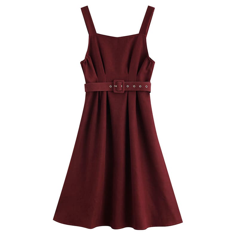 地雷系ファッション スリムウエストストラップワンピース